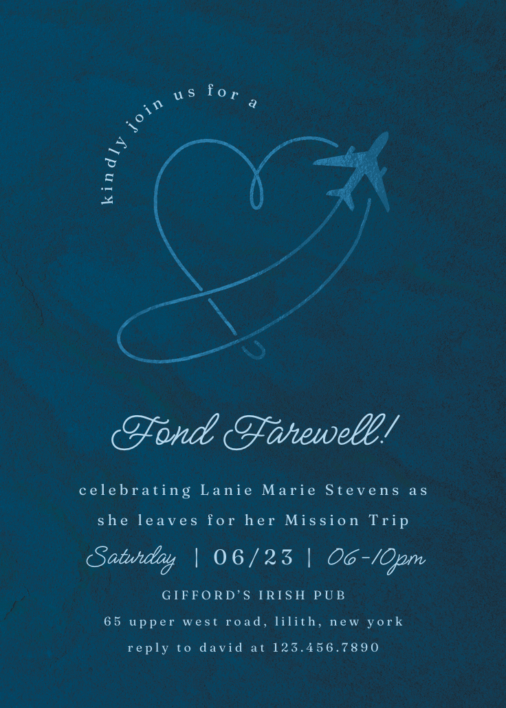 Flying foil - retirement & farewell party invitation